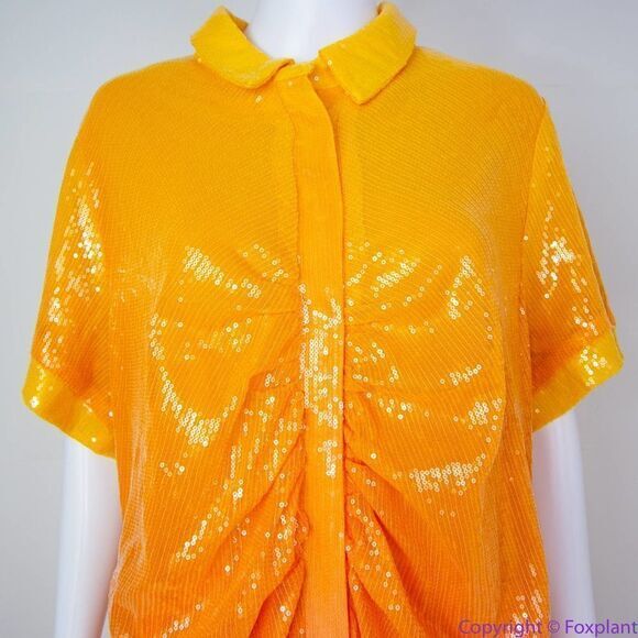NEW Eloquii Ombre Sequin Midi Dress Orange Pink, size 22 - Picture 4 of 16